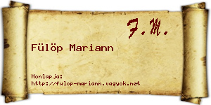 Fülöp Mariann névjegykártya