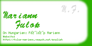 mariann fulop business card
